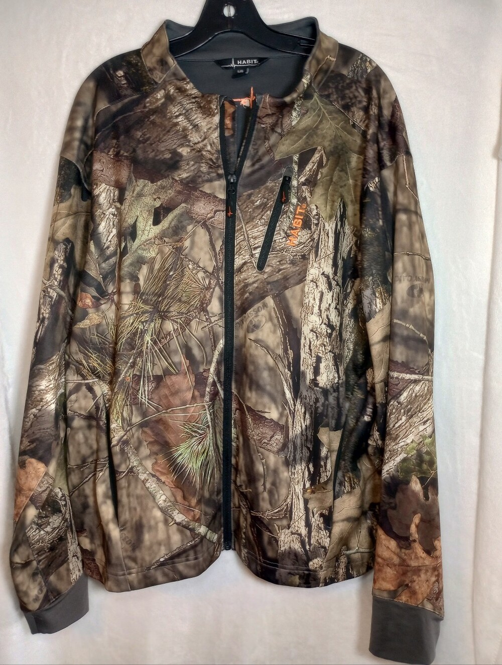 HABIT  Mossy Oak Camouflage Field Utility Hunting Jacket Light Weight Whitetail